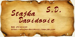 Stajka Davidović vizit kartica